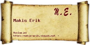 Makis Erik névjegykártya